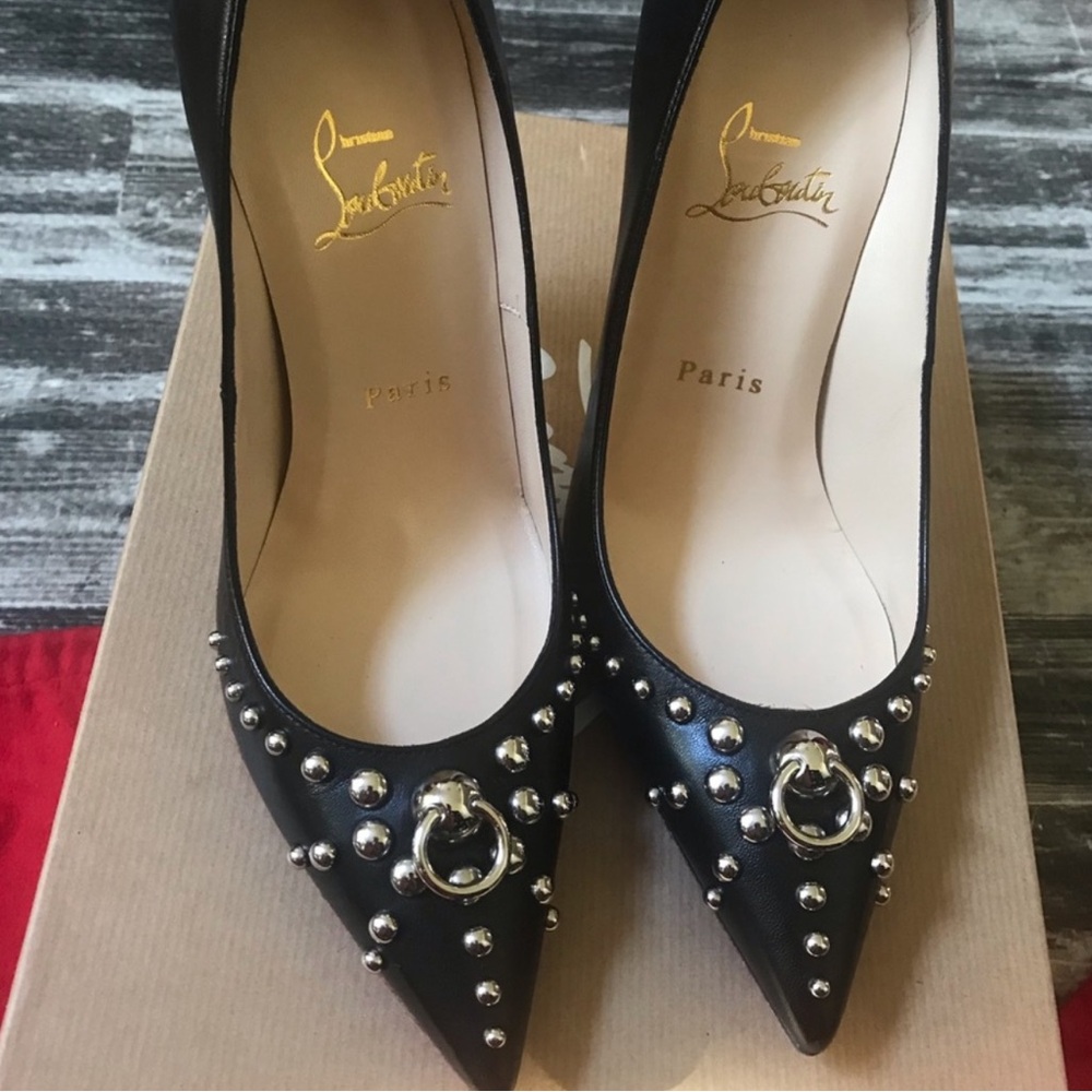 Christian Louboutin Black Studded Heels
